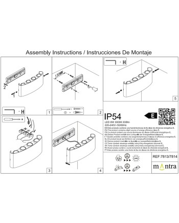 ARCS * APLIQUE EXTERIOR LED 8*1W 3000K BLANCO